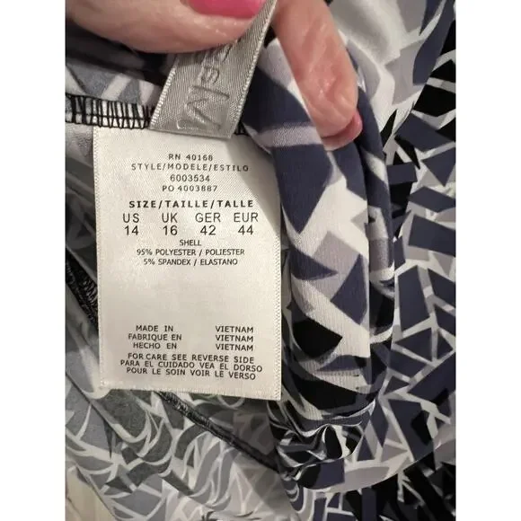 Magic Suit Blue Black Yasmin Print Tankini Top Sz 14 Beach Travel - Picture 5 of 6